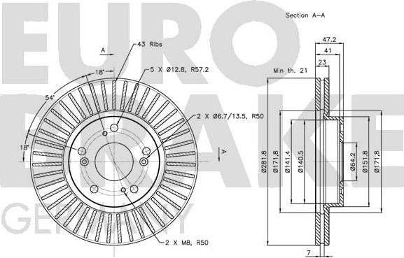 Eurobrake 5815202636 - Bremžu diski adetalas.lv