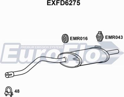 EuroFlo EXFD6275 - Izplūdes gāzu trokšņa slāpētājs (pēdējais) adetalas.lv