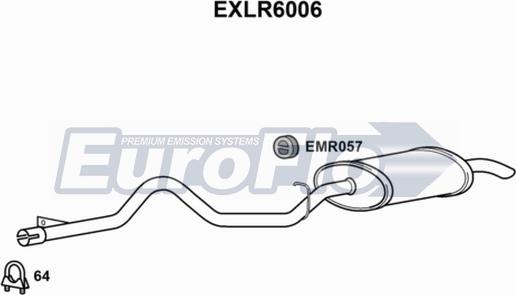 EuroFlo EXLR6006 - Izplūdes gāzu trokšņa slāpētājs (pēdējais) adetalas.lv