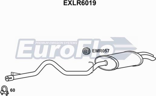 EuroFlo EXLR6019 - Izplūdes gāzu trokšņa slāpētājs (pēdējais) adetalas.lv