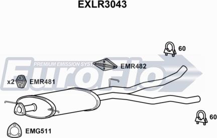 EuroFlo EXLR3043 - Vidējais izpl. gāzu trokšņa slāpētājs adetalas.lv