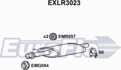 EuroFlo EXLR3023 - Vidējais izpl. gāzu trokšņa slāpētājs adetalas.lv