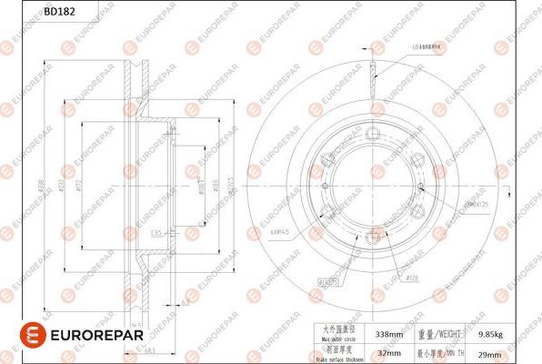 EUROREPAR 1684262480 - Bremžu diski adetalas.lv