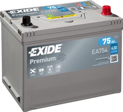 Exide EA754 - Startera akumulatoru baterija adetalas.lv