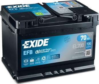 Exide EL700 - Startera akumulatoru baterija adetalas.lv