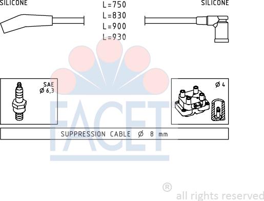 FACET 4.9568 - Augstsprieguma vadu komplekts adetalas.lv