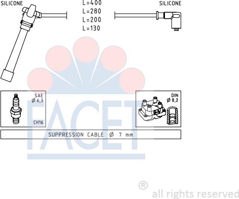 FACET 4.9504 - Augstsprieguma vadu komplekts adetalas.lv