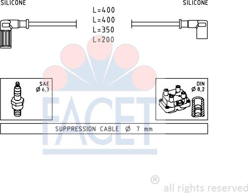 FACET 4.9527 - Augstsprieguma vadu komplekts adetalas.lv