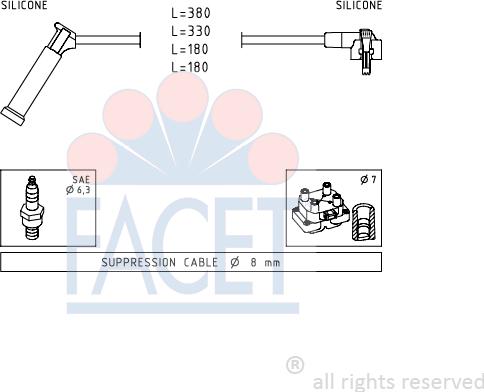 FACET 4.9619 - Augstsprieguma vadu komplekts adetalas.lv