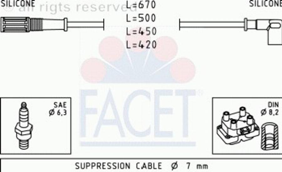 FACET 49367 - Augstsprieguma vadu komplekts adetalas.lv