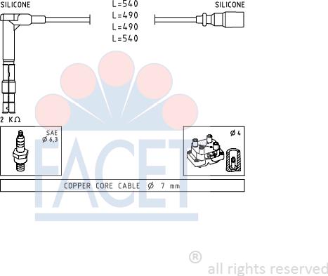 FACET 4.9305 - Augstsprieguma vadu komplekts adetalas.lv