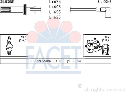 FACET 4.8456 - Augstsprieguma vadu komplekts adetalas.lv