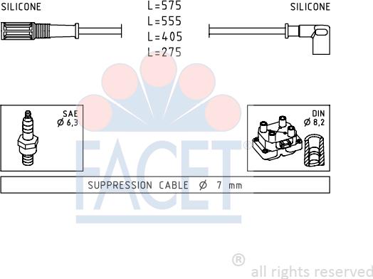 FACET 4.8616 - Augstsprieguma vadu komplekts adetalas.lv