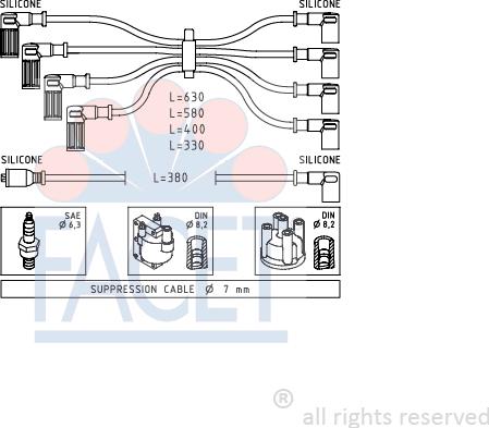 FACET 4.8808 - Augstsprieguma vadu komplekts adetalas.lv