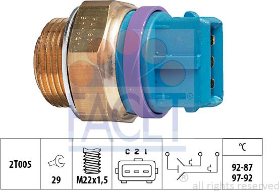 FACET 7.5629 - Termoslēdzis, Radiatora ventilators adetalas.lv