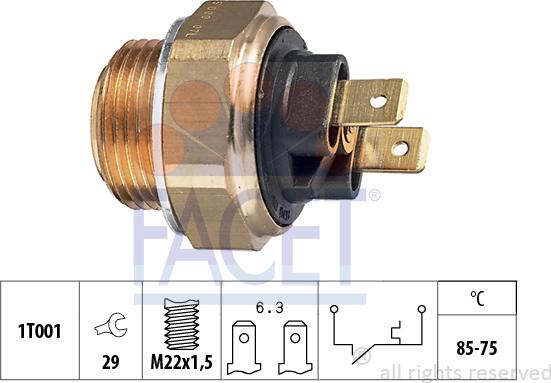 FACET 7.5008 - Termoslēdzis, Radiatora ventilators adetalas.lv