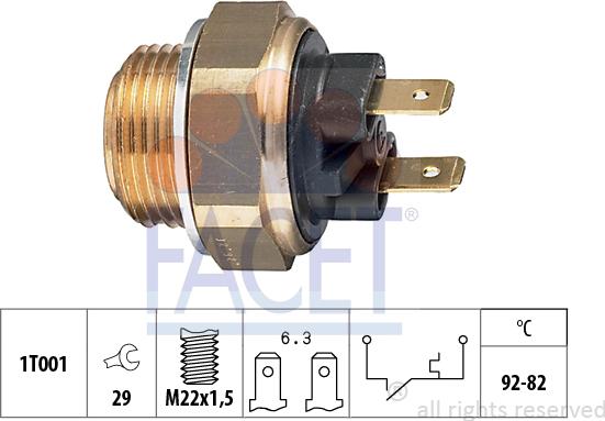 FACET 7.5016 - Termoslēdzis, Radiatora ventilators adetalas.lv