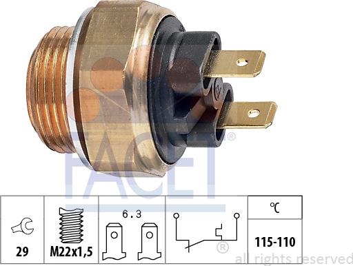 FACET 7.5135 - Termoslēdzis, Radiatora ventilators adetalas.lv