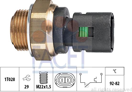 FACET 7.5128 - Termoslēdzis, Radiatora ventilators adetalas.lv