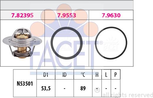 FACET 7.8499 - Termostats, Dzesēšanas šķidrums adetalas.lv