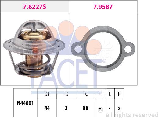 FACET 7.8409 - Termostats, Dzesēšanas šķidrums adetalas.lv