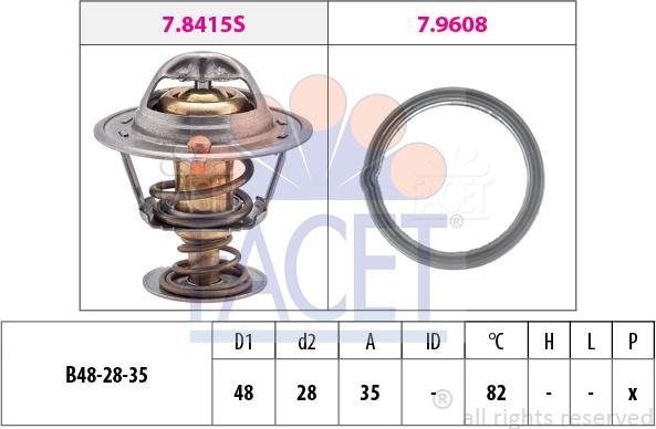 FACET 7.8415 - Termostats, Dzesēšanas šķidrums adetalas.lv