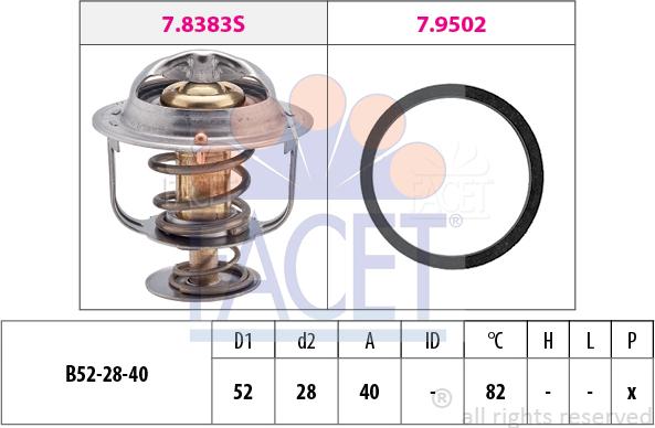 FACET 7.8438 - Termostats, Dzesēšanas šķidrums adetalas.lv