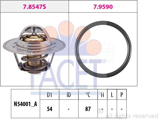 FACET 7.8547 - Termostats, Dzesēšanas šķidrums adetalas.lv