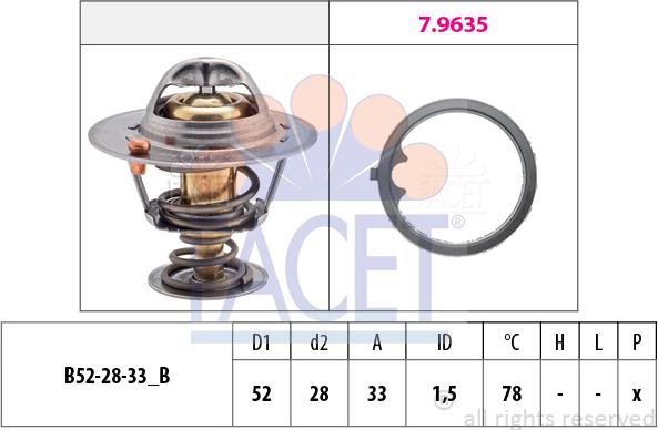 FACET 7.8503 - Termostats, Dzesēšanas šķidrums adetalas.lv