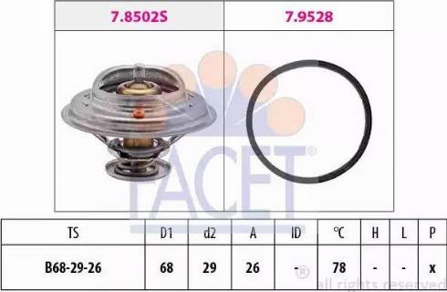 FACET 7.8502 - Termostats, Dzesēšanas šķidrums adetalas.lv