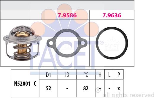 FACET 7.8513 - Termostats, Dzesēšanas šķidrums adetalas.lv