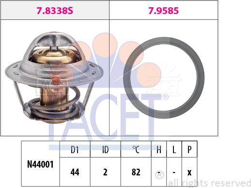 FACET 7.8517 - Termostats, Dzesēšanas šķidrums adetalas.lv