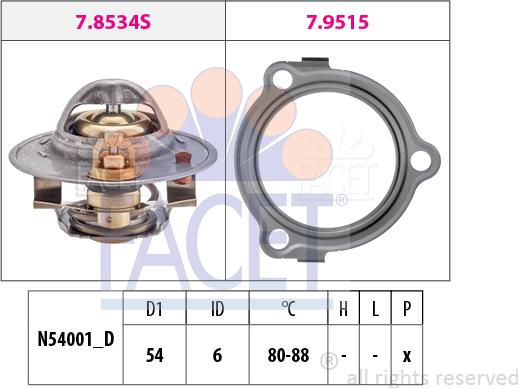 FACET 7.8534 - Termostats, Dzesēšanas šķidrums adetalas.lv