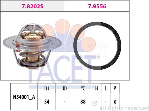 FACET 7.8533 - Termostats, Dzesēšanas šķidrums adetalas.lv