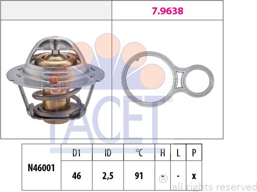 FACET 7.8524 - Termostats, Dzesēšanas šķidrums adetalas.lv