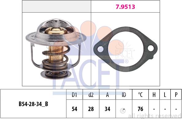 FACET 7.8521 - Termostats, Dzesēšanas šķidrums adetalas.lv