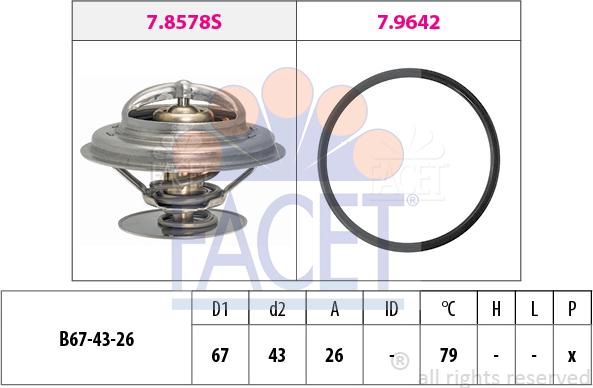 FACET 7.8578 - Termostats, Dzesēšanas šķidrums adetalas.lv