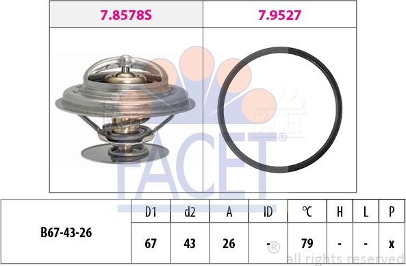 FACET 7.8577 - Termostats, Dzesēšanas šķidrums adetalas.lv