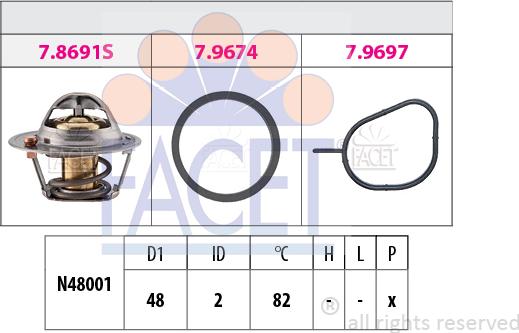 FACET 7.8691 - Termostats, Dzesēšanas šķidrums adetalas.lv