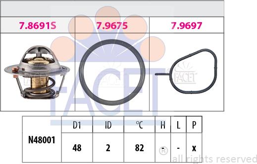 FACET 7.8692 - Termostats, Dzesēšanas šķidrums adetalas.lv