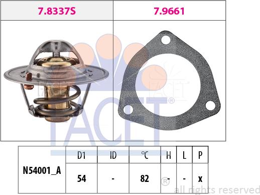 FACET 7.8644 - Termostats, Dzesēšanas šķidrums adetalas.lv