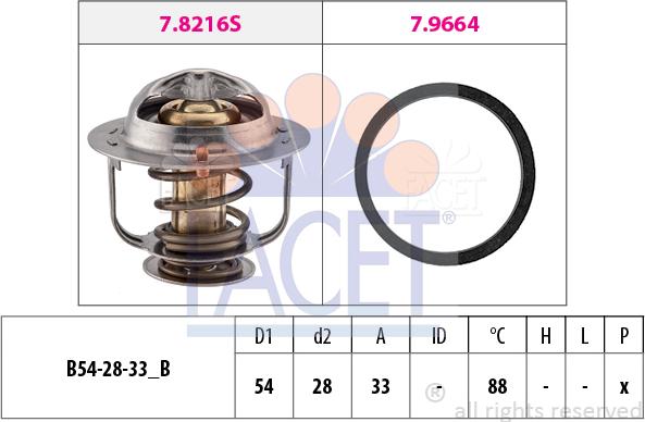 FACET 7.8658 - Termostats, Dzesēšanas šķidrums adetalas.lv