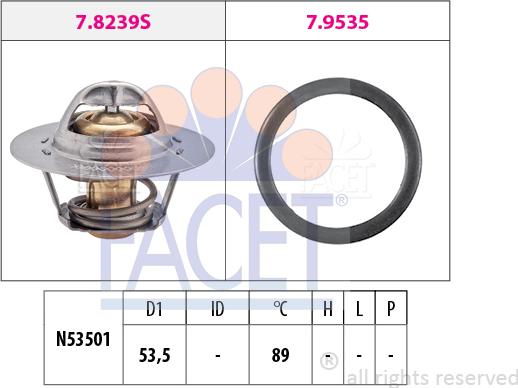 FACET 7.8630 - Termostats, Dzesēšanas šķidrums adetalas.lv