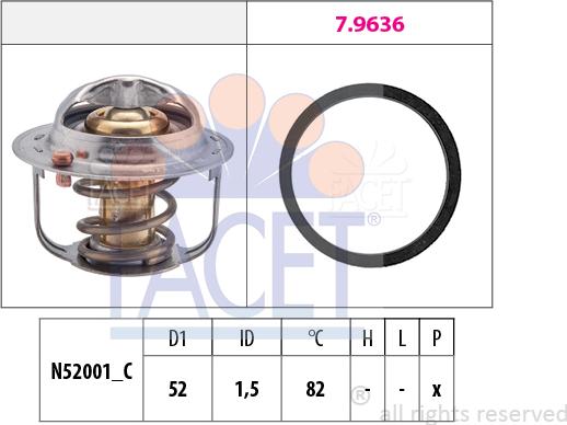 FACET 7.8679 - Termostats, Dzesēšanas šķidrums adetalas.lv