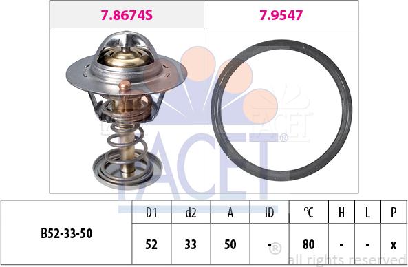 FACET 7.8674 - Termostats, Dzesēšanas šķidrums adetalas.lv