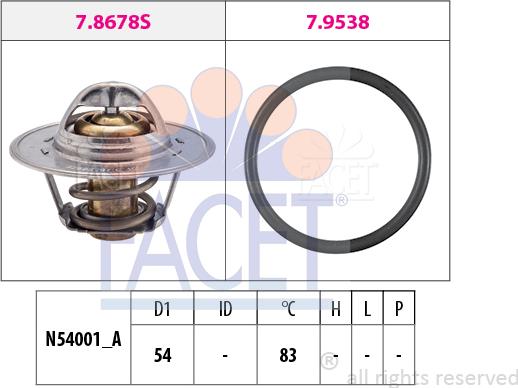 FACET 7.8678 - Termostats, Dzesēšanas šķidrums adetalas.lv