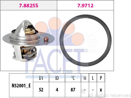 FACET 7.8850 - Termostats, Dzesēšanas šķidrums adetalas.lv