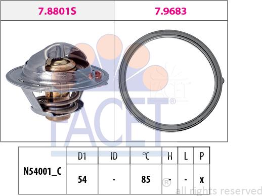 FACET 7.8803 - Termostats, Dzesēšanas šķidrums adetalas.lv