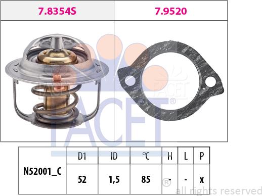 FACET 7.8354 - Termostats, Dzesēšanas šķidrums adetalas.lv