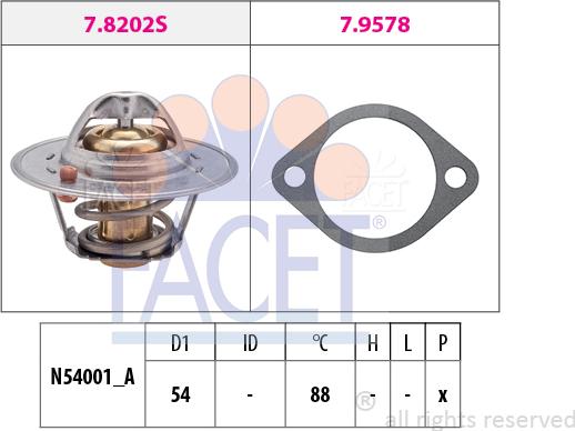 FACET 7.8358 - Termostats, Dzesēšanas šķidrums adetalas.lv